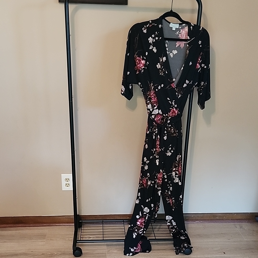 Veronica M Black Floral Jumpsuit